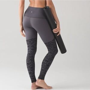 Lululemon Wunder Under Leggings Pant High rise Engineered Print Nulux ohh lace